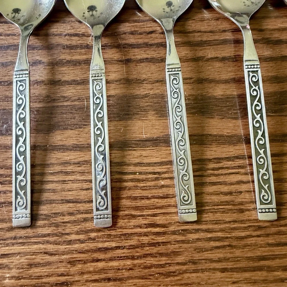 Vintage‎ Oneida Stainless Spanish Court Oval Soup Spoons Flatware Set Of 6